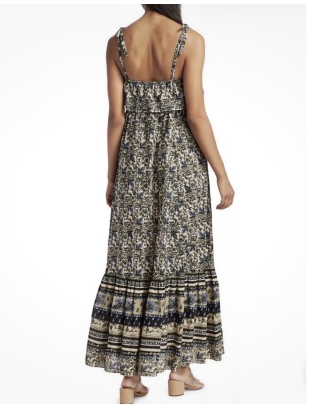 Free People Tangier Babydoll Printed Maxi Dress size Large - Picture 2 of 11